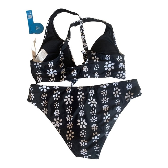 CUPSHE Women's Two Piece Bikini Set Floral Print Knot Bunny Tie - Size Medium - Picture 6 of 9